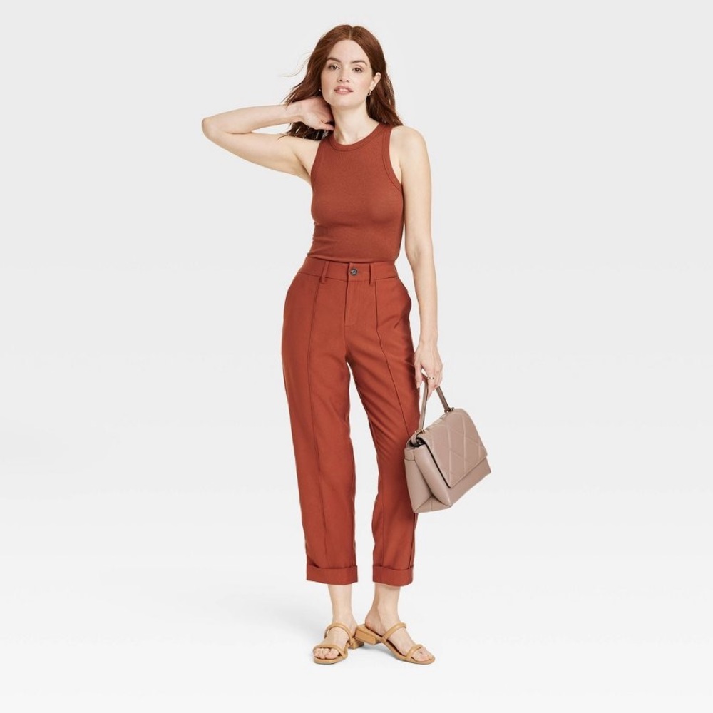 Women’s High Rise Pintuck Ankle Pants